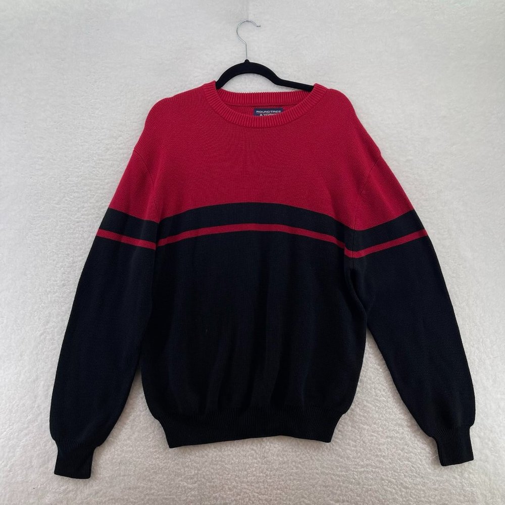 Roundtree & Yorke Colorblock knit chunky sweater